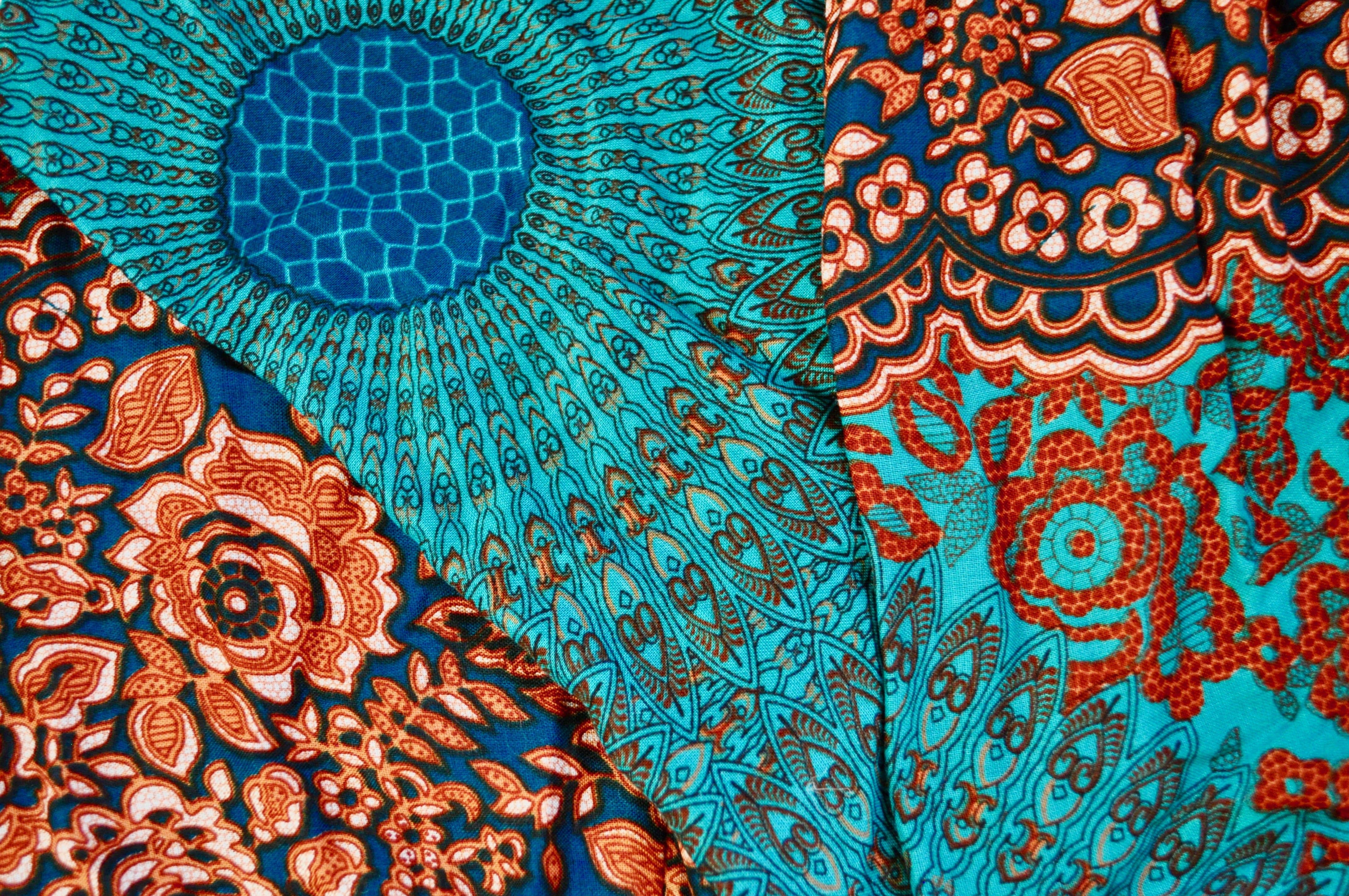 The Elephant Temple - Wholesale Pants - Women's - Mandala Elephant Pants-Orange & Teal1