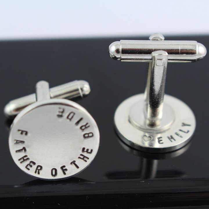 Sterling Silver Personalized Father of the Bride Cufflinks for wholesale by The Silver Diva