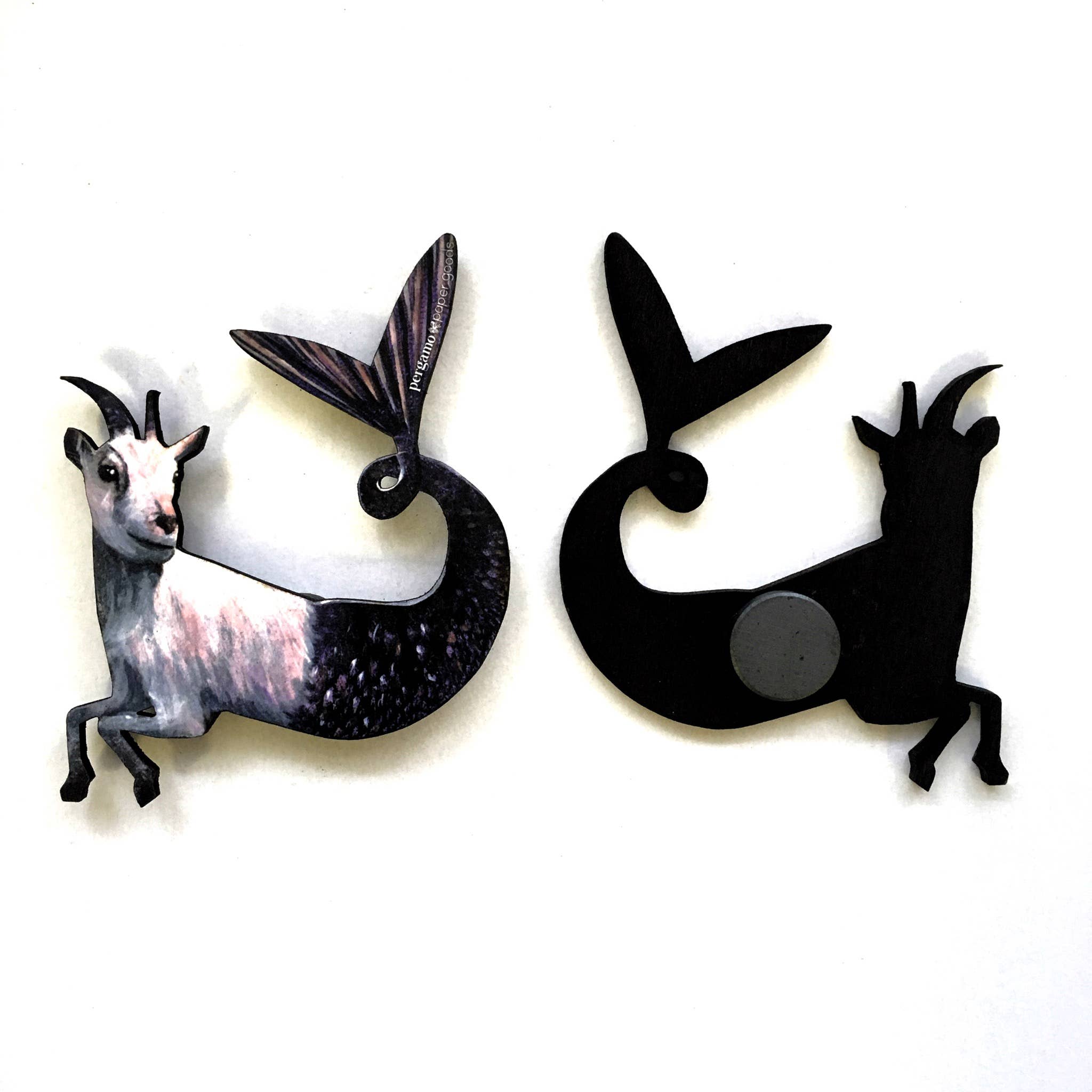 Pergamo Paper Goods - Wholesale Magnet - Capricorn - Goat Mermaid Laser Cut Wood Magnet4