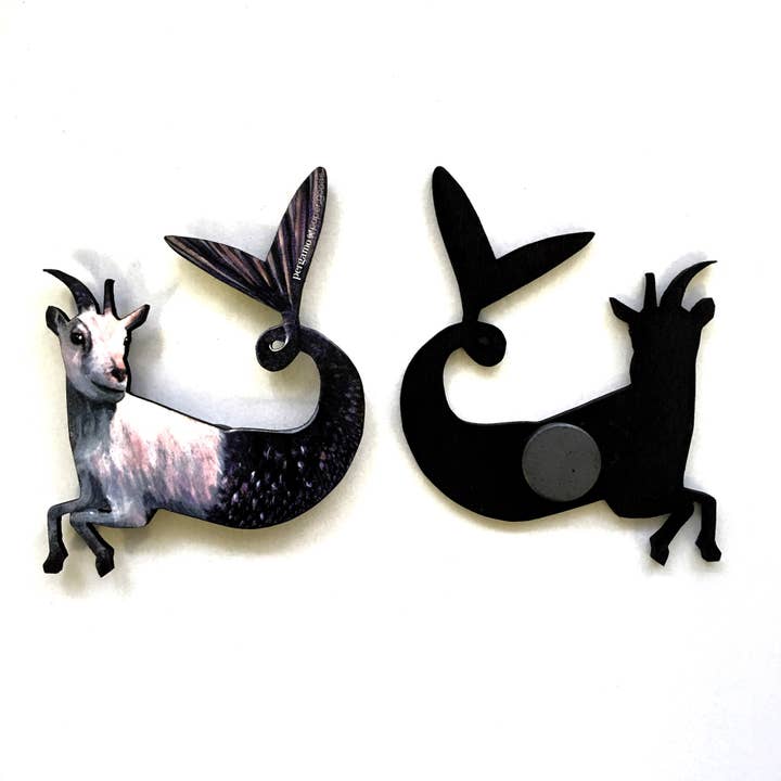 Pergamo Paper Goods - Wholesale Magnet - Capricorn - Goat Mermaid Laser Cut Wood Magnet4