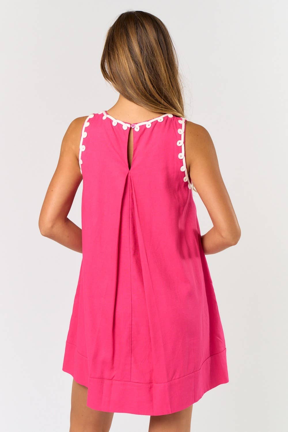 Lalavon - Vente Robe – femme - ILD5208 Robe droite sans manches bohème brodée3