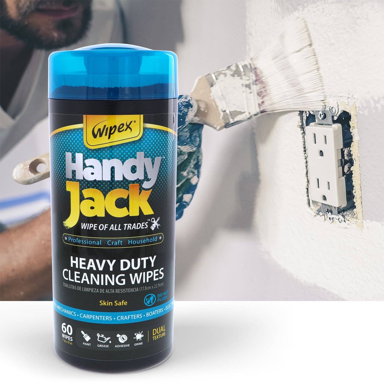 Wipex - Wholesale Cleaning Cloth - Handy Jack Heavy Duty Cleaning Wipes 60ct Canister13