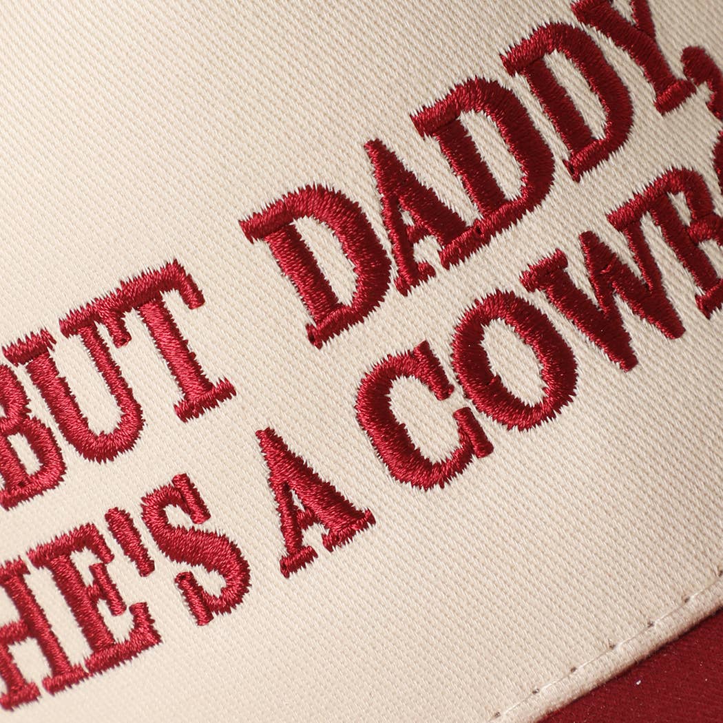 Fashion City – wholesale Truckerkeps – Unisex – MEN PAPPA, HAN ÄR EN COWBOY Broderad Tvåfärgad Truckerkeps11