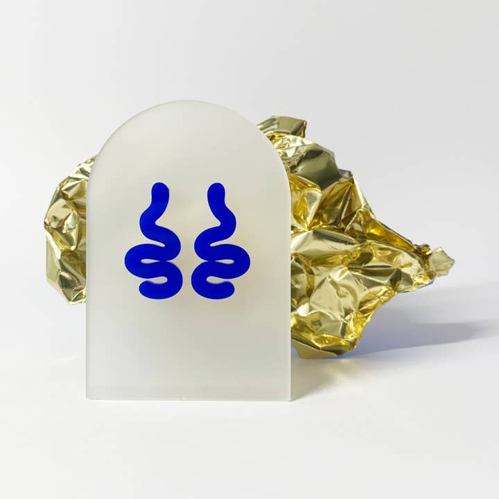 Recycled plastic earrings BLUE LINE for wholesale by mimimono