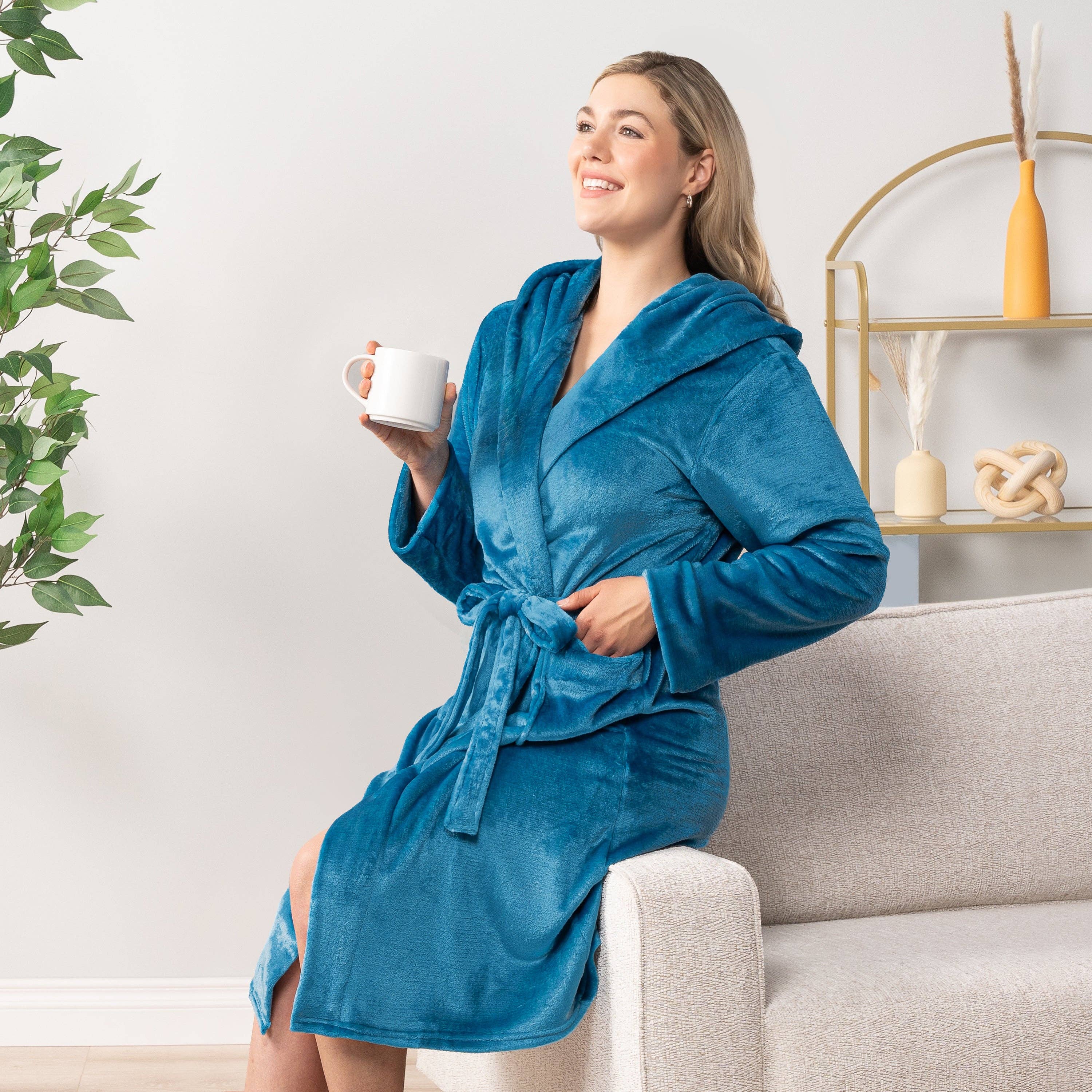 Pavilia - Wholesale Robe - Women's - Women's Classic Fleece Robe with Hood18