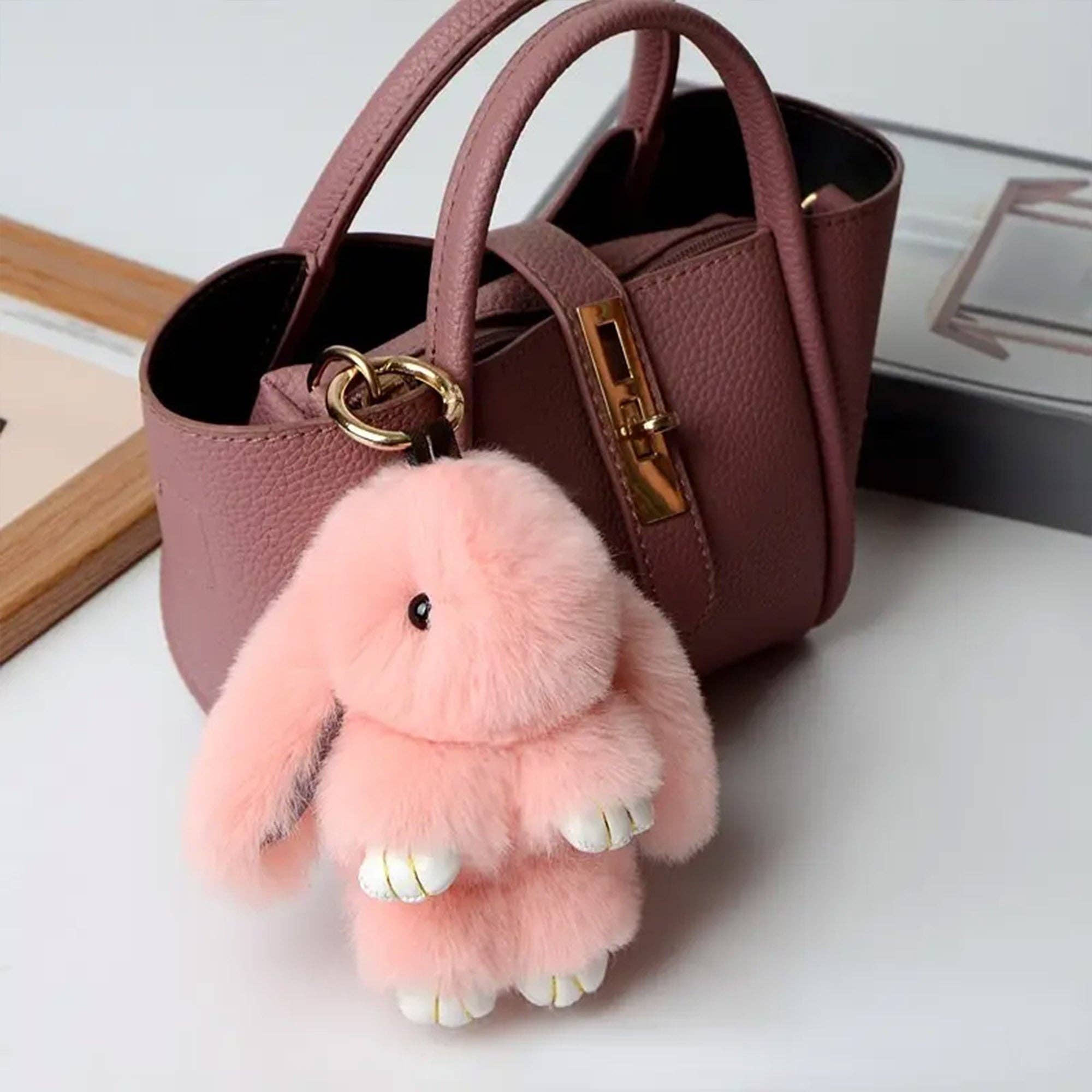 TAPA fashion - Wholesale Keychain – Women's - Small Rabbit Pom Pom Key Chain KC0225-5 (3PC)4