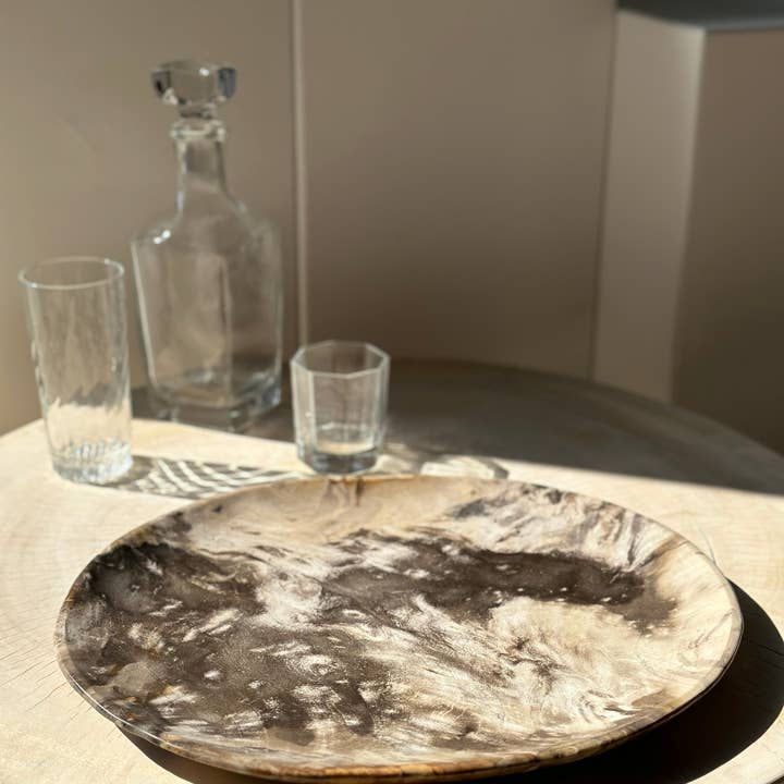 Office Objets - Wholesale Decorative Plate/Dish/Bowl - Very large catchall or dish in petrified wood6