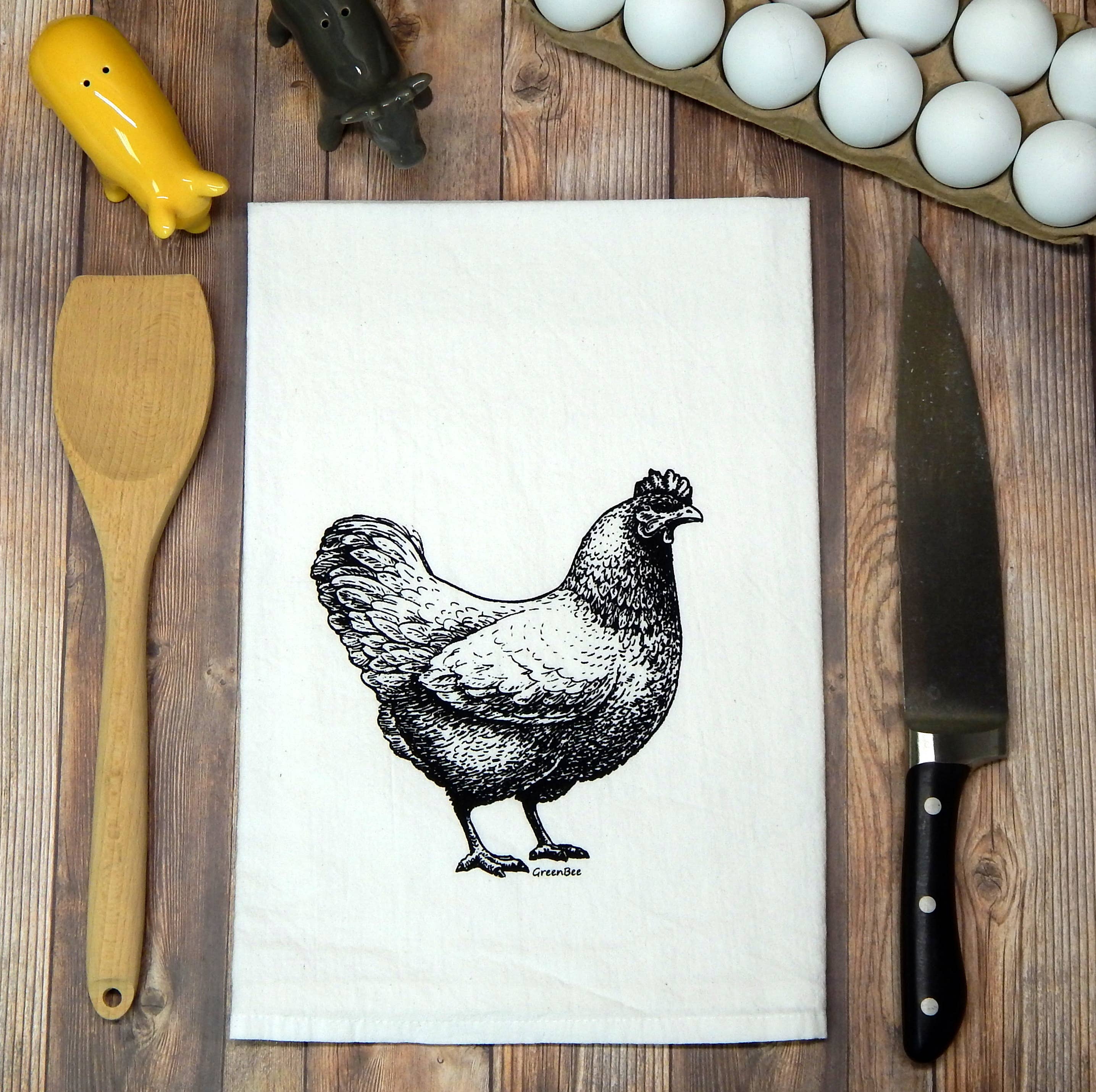 Green Bee Tea Towels - Wholesale Tea Towel - Rhode Island Dish Towel | Tea Towels | Chicken Dish Towels6