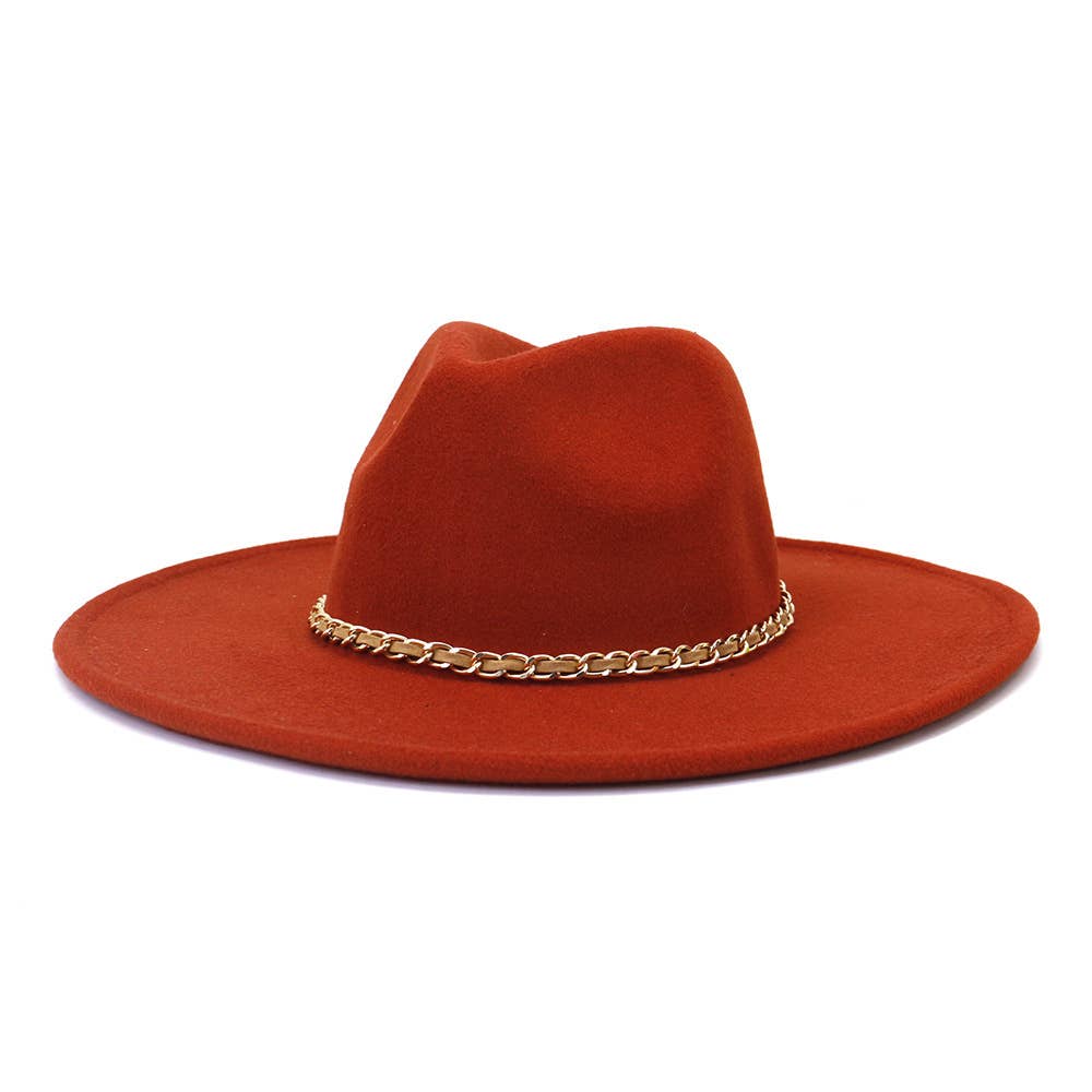 Suzie Q USA - Wholesale Fedora - Women's - Camel Chain Big Brim Peach Heart Top Hat2