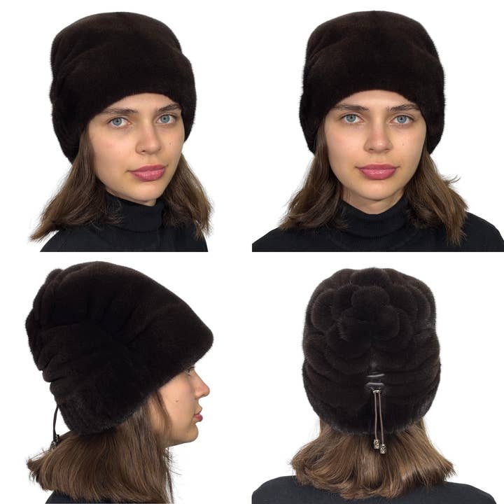 Cappello da donna in vera pelliccia invernale cappello di visone cappello Kubanka in pelliccia per la vendita all'ingrosso da parte di FurStyleUa