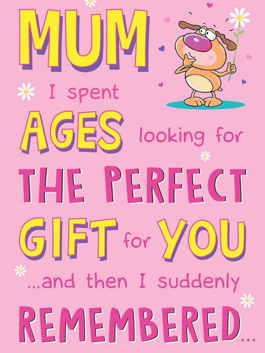 Mother's Day Card, Mum, Dog & flower for wholesale by Piccadilly Greetings