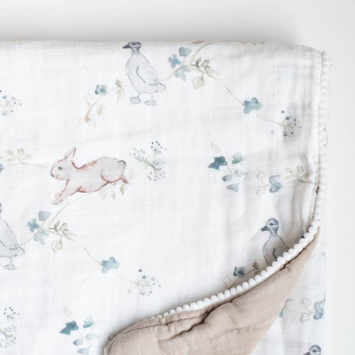 Fawn & Foster - Wholesale Quilt - Kids & Baby - Organic Muslin Gauze Quilt Baby Blanket | Ivy Hollow Bunny8