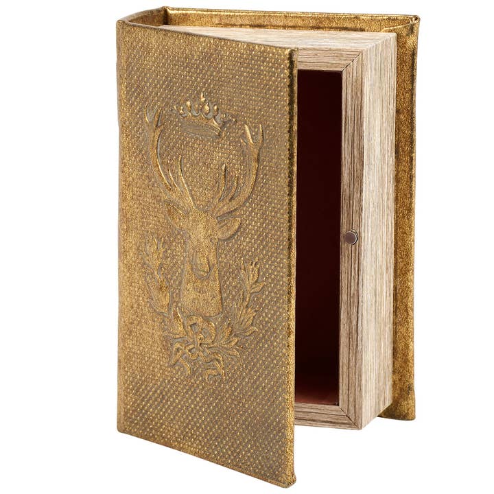 Gold Deer Book Box for wholesale by Primitives by Kathy