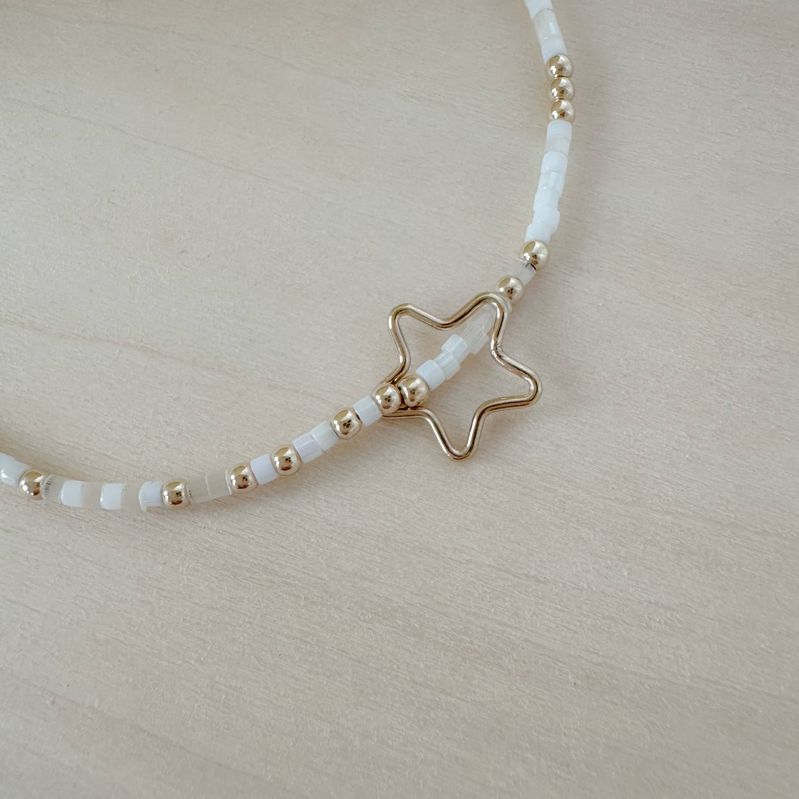 Amethyst and Opal - Wholesale Beaded Bracelet - Open Star Delica Bracelet  2