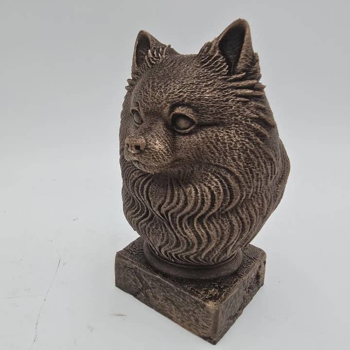 Busto de pompsky — estatua de perro — decoración para el hogar, adorno pintado a mano para amantes de los perros para venta al por mayor de 3DijkstraFinds