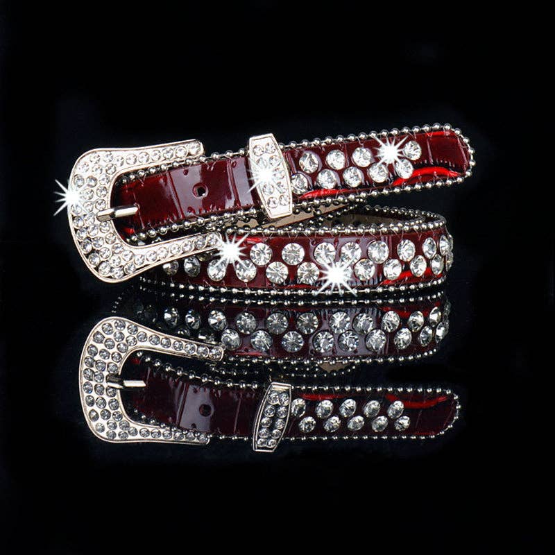 Tourtiwi – Großhandel Gürtel – Damen – Vintage glänzender Strass Skinny Belt1