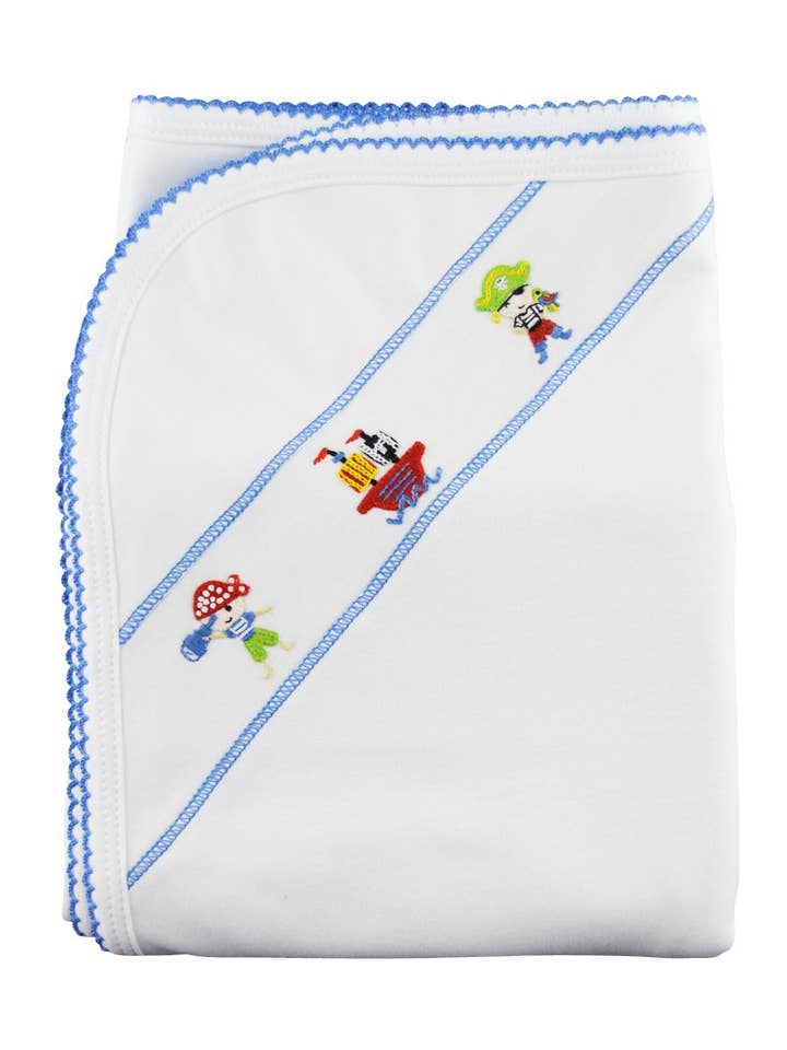 Manta de algodón Pima bebé pirata blanca para venta al por mayor de Baby Threads