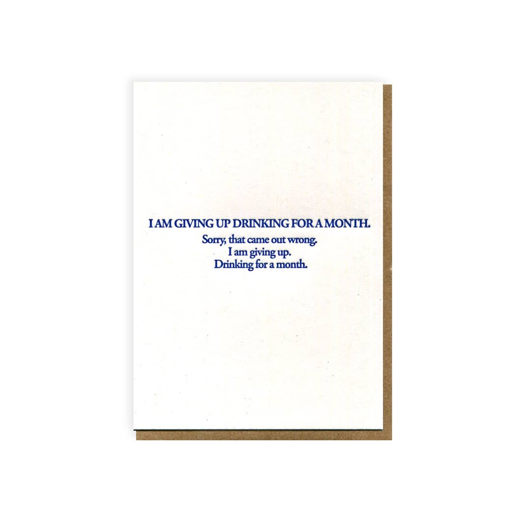 Blue Barnhouse - Wholesale Friendship Card - Giving Up Drinking