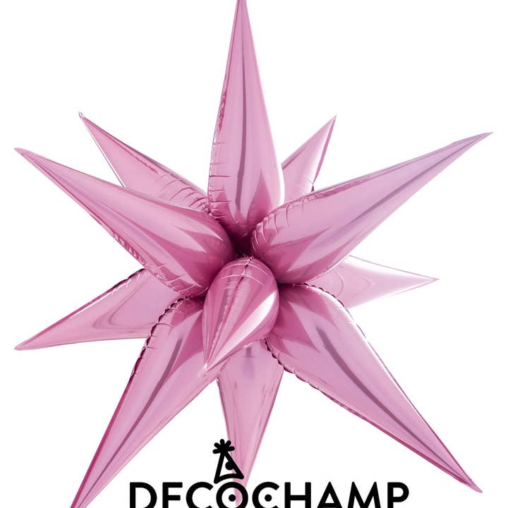 THE BALLOON HUB - Wholesale Balloon - DecoChamp Starburst 3D Foil Balloon - 26 in. (Choose Color)8