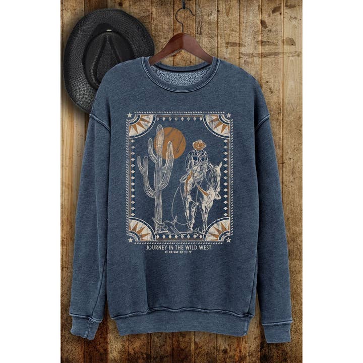 HRTandLUV - Wholesale Sweatshirt - Women's - JOURNEY IN THE WILD WEST GRAPHIC MINERAL SWEATSHIRTS1
