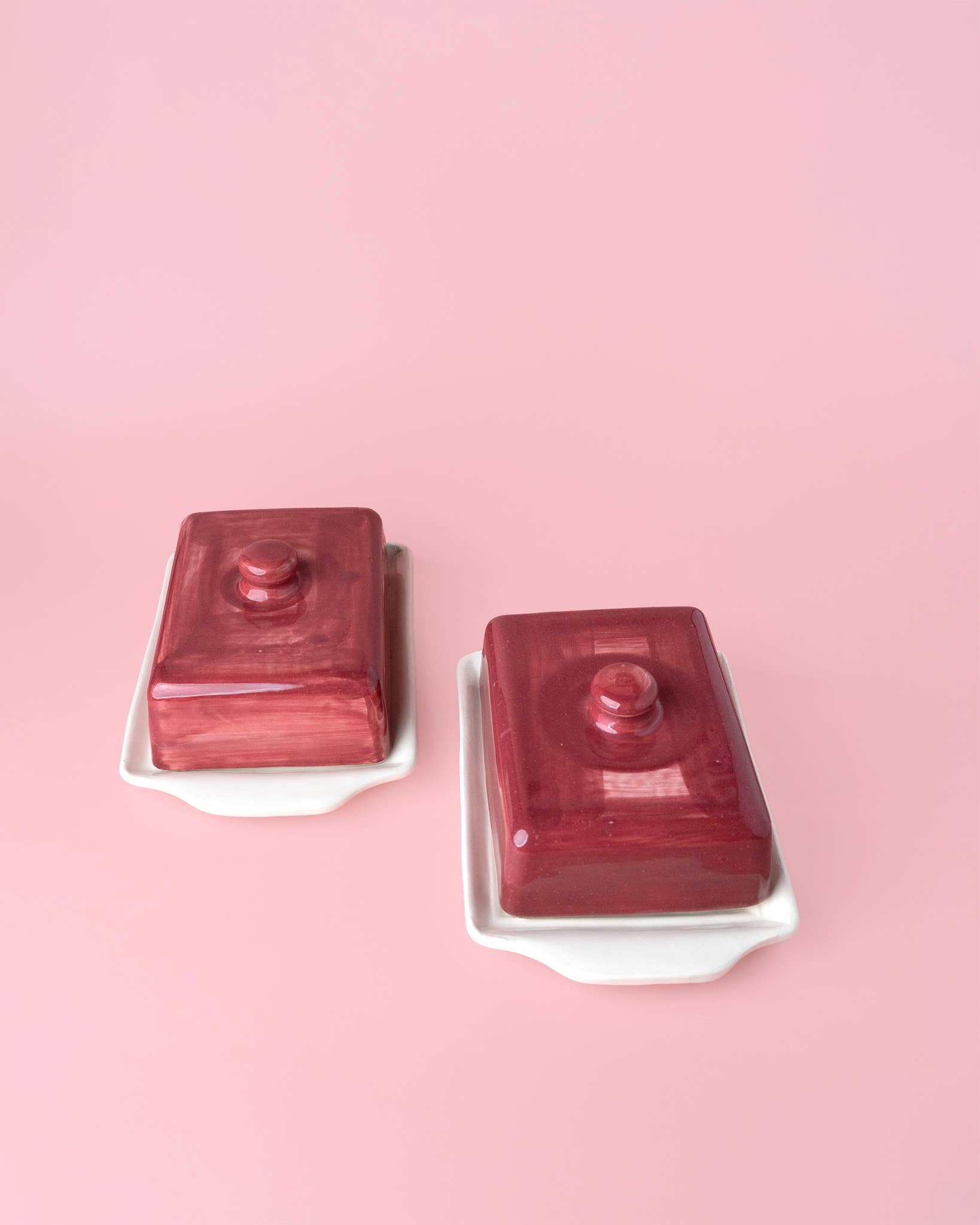 Alfar Tierra Cocida - Wholesale Butter Dish - Burgundy Ceramic Butter Dish – Handmade Holiday Gift - Noell6