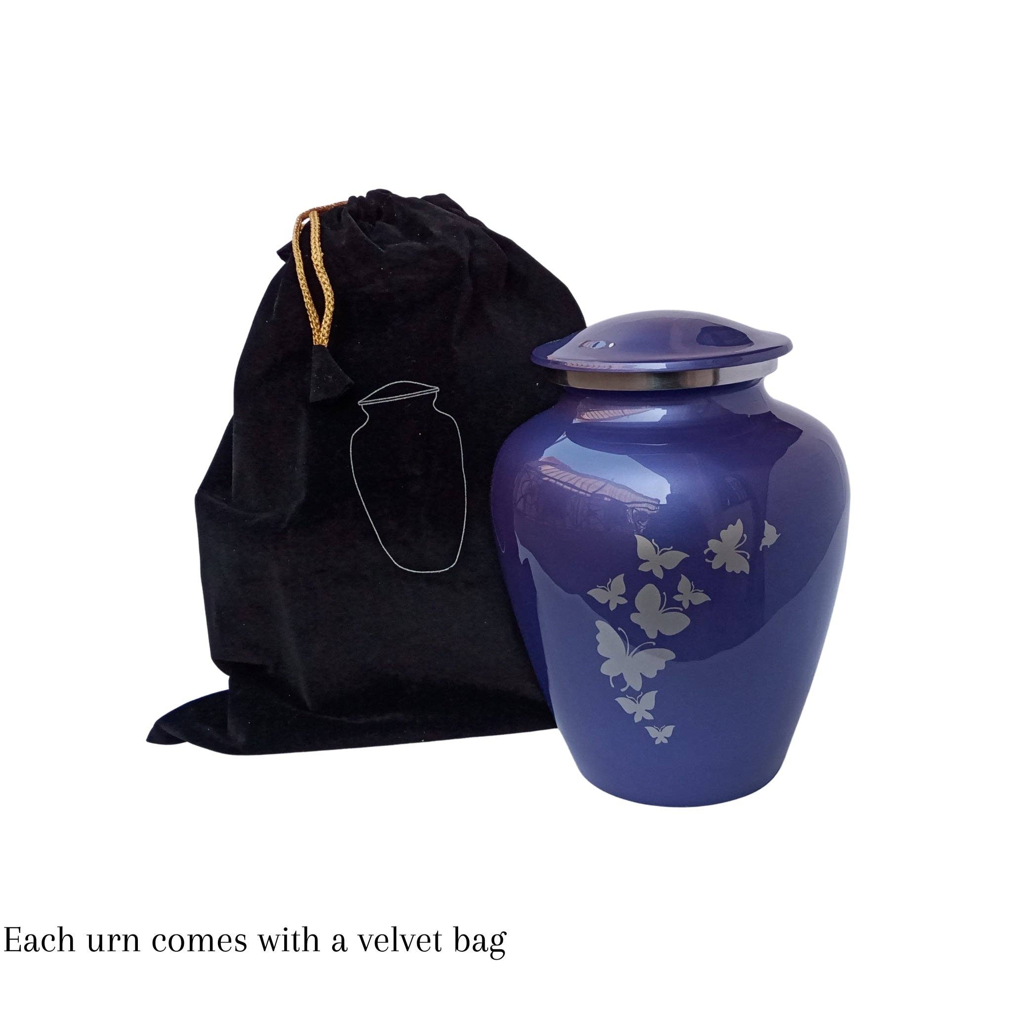 Plutus imports – wholesale Urn – Violet Butterfly Adult Cremation Urn1