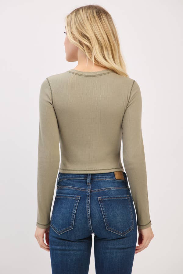 Heart & Hips - Wholesale Knit Top - Women's - RT56662L - LONG SLV CREW NK W/SCALLOPED EDGE6