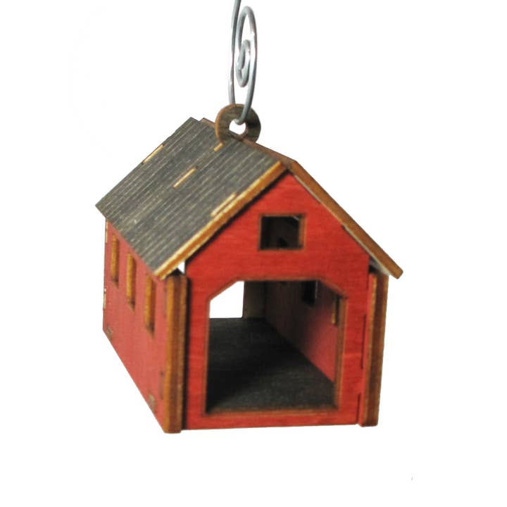 Made and Assembled - Wholesale Ornament - Covered Bridge Ornament1