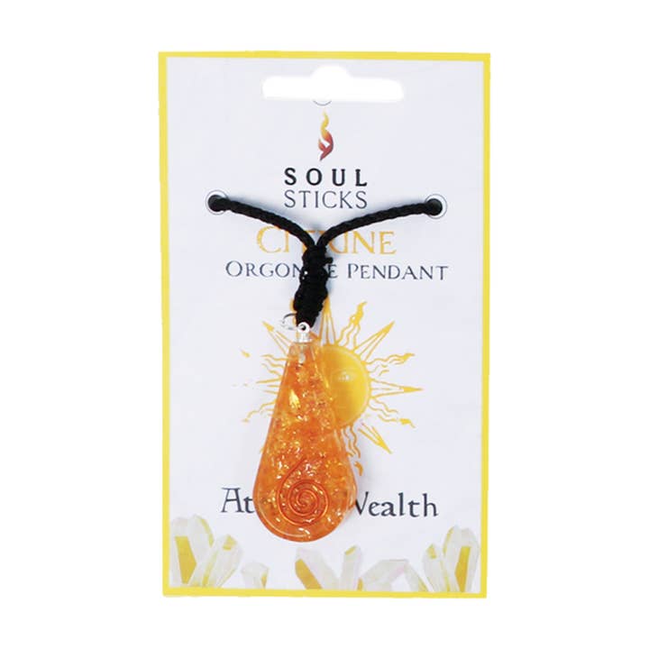 Designs by Deekay Inc. - Wholesale Pendant/Charm Necklace - Teardrop Orgonite Crystal Necklace (4.5 cm.) - Citrine2