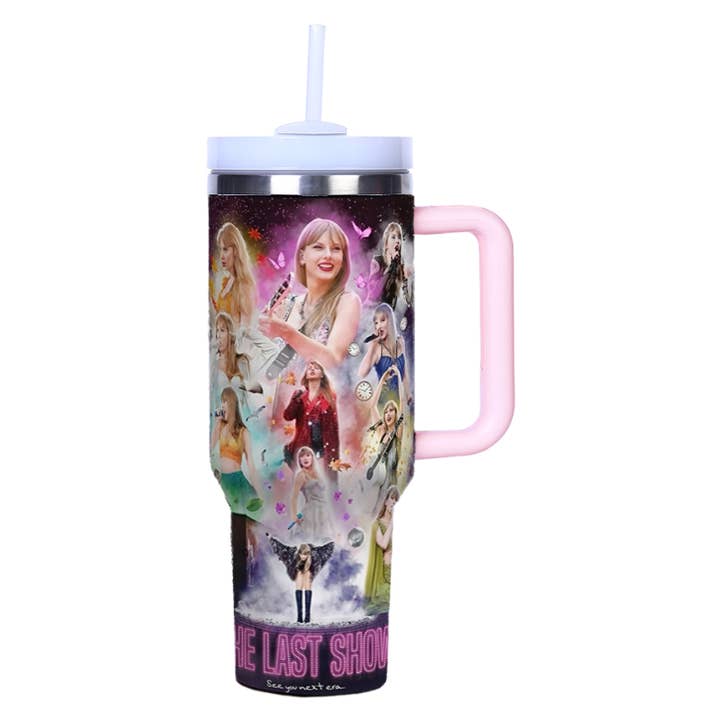Auraquise - Wholesale Insulated Mug/Tumbler - Taylor Swift 40oz Insulated Tumbler with Handle and Straw Car Travel Mug, Hot & Cold Stainless Steel Cup10