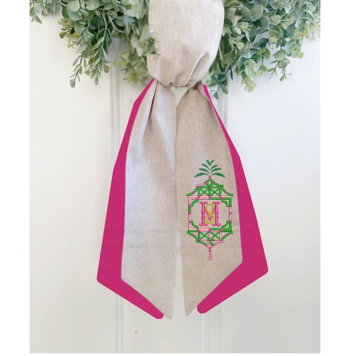 Embroidered Eastern Theme Wreath Sash Collection for wholesale by Cottage & Club