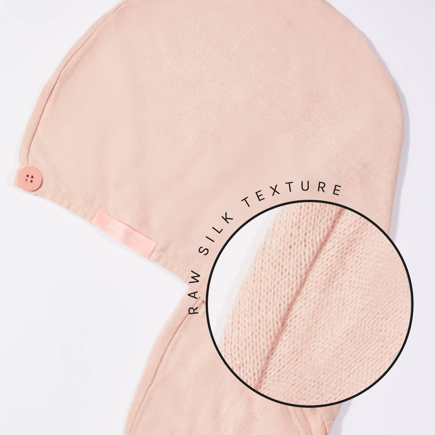 Rose Serviette à cheveux en soie brossée 100 % biologique en vente sur Faire1