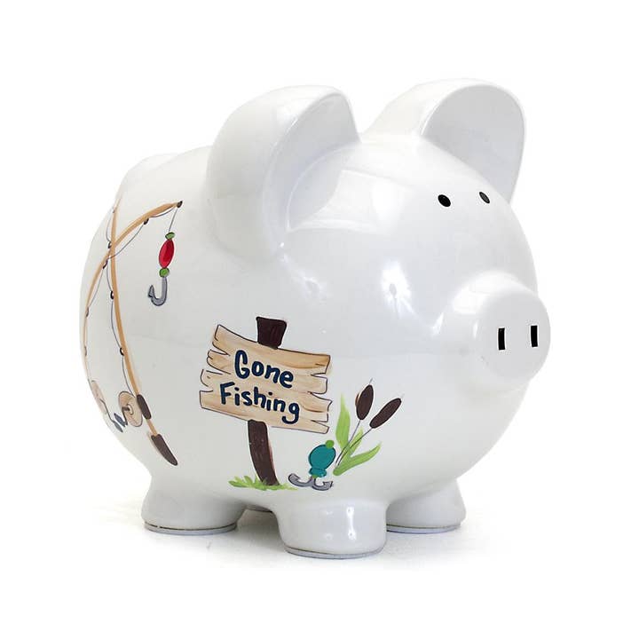 Child To Cherish® - Wholesale Money/Piggy Bank - Kids & Baby - Gone Fishing Pig