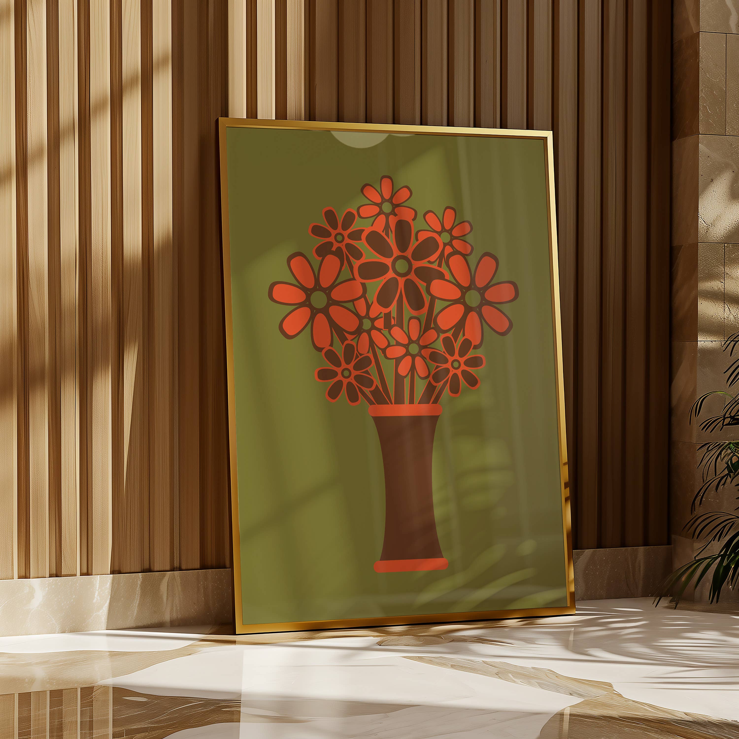 GiGi Thomas Designs - Wholesale Art Print - Brown Vase Orange Flowers Print6