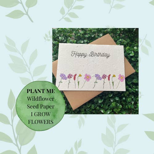Plantable birthday card. Happy birthday card for wholesale by Little princess crafts