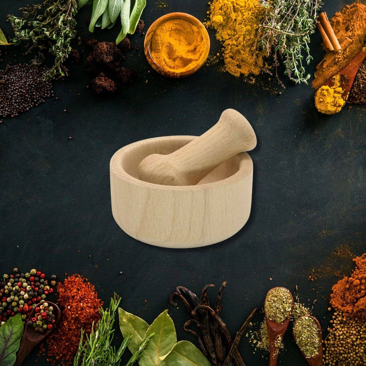 Zenker - Wholesale Mortar & Pestle - Fackelmann Wood Edition Wooden Kitchen Mortar and Pestle1