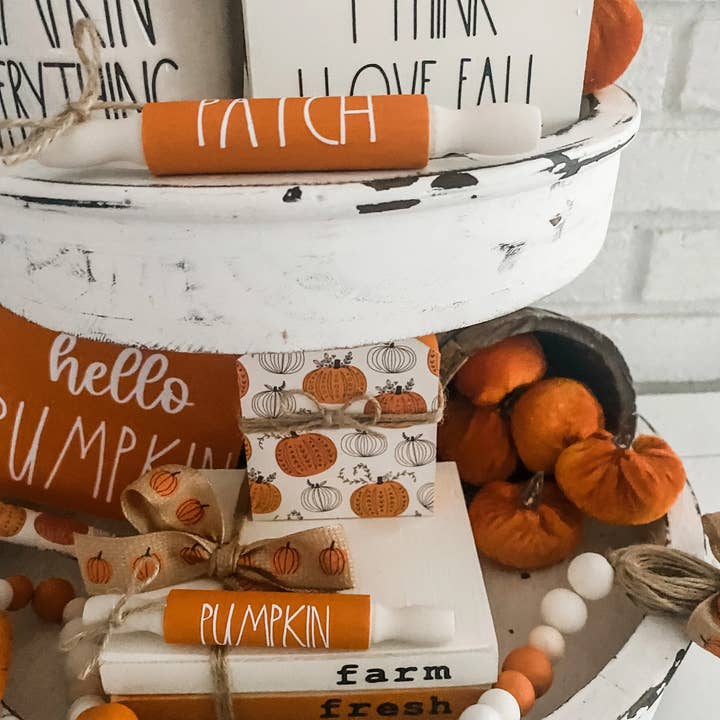 Crafted Hive Culture - Wholesale Decorative Tabletop Object - Farm Fresh Pumpkins Book Stack3