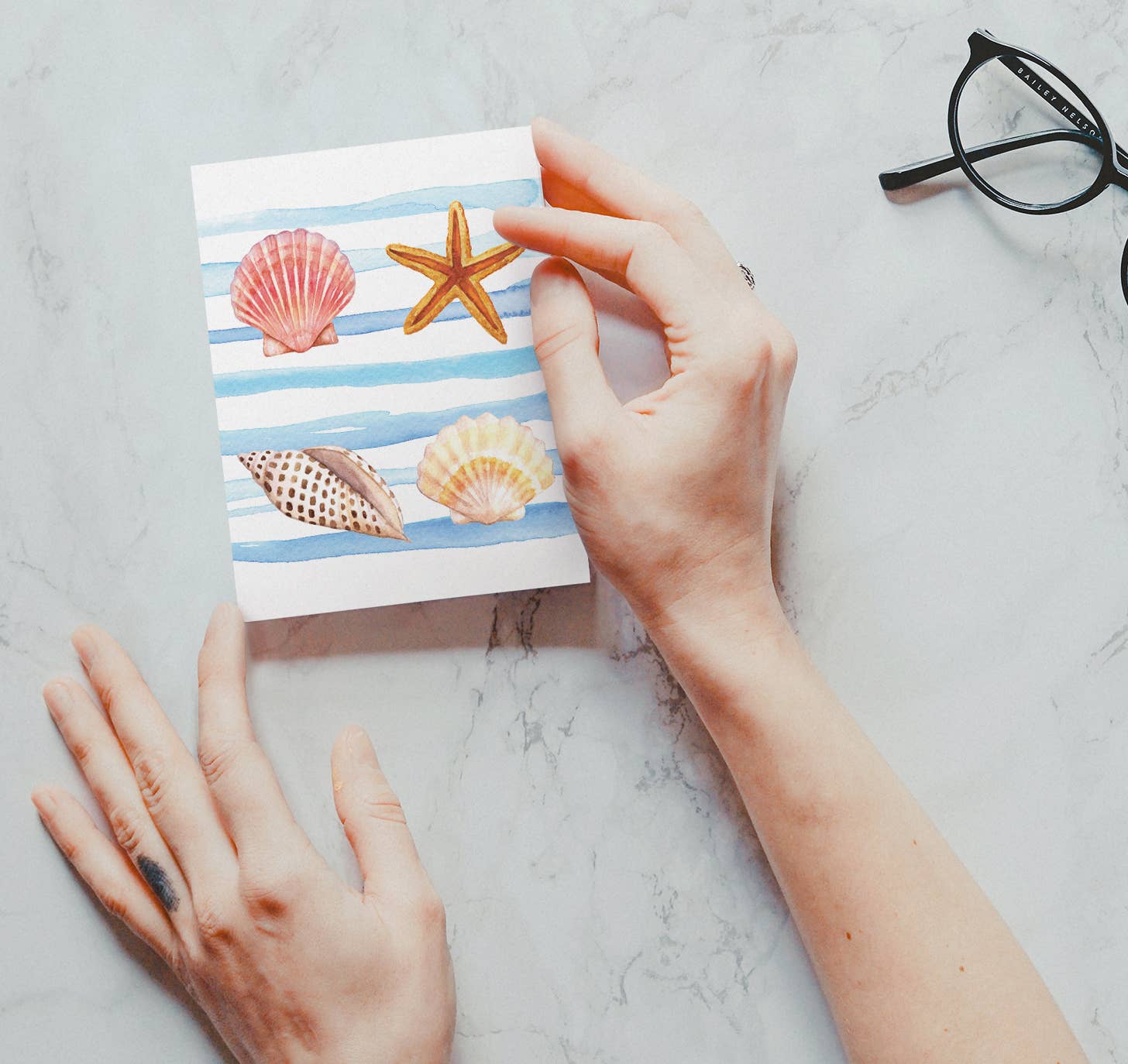 Twigs Paper - Wholesale Stationery/Notecard Set - Ocean Life Greeting Card Set | Assorted Notecards8