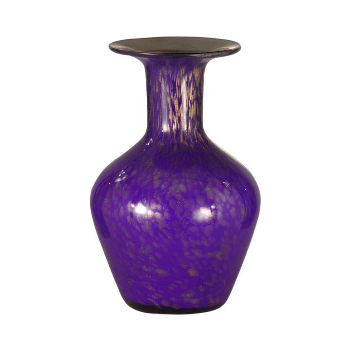 Brighton Hand-Blown Art Glass Vase in Purple and Gold for wholesale by Dale Tiffany