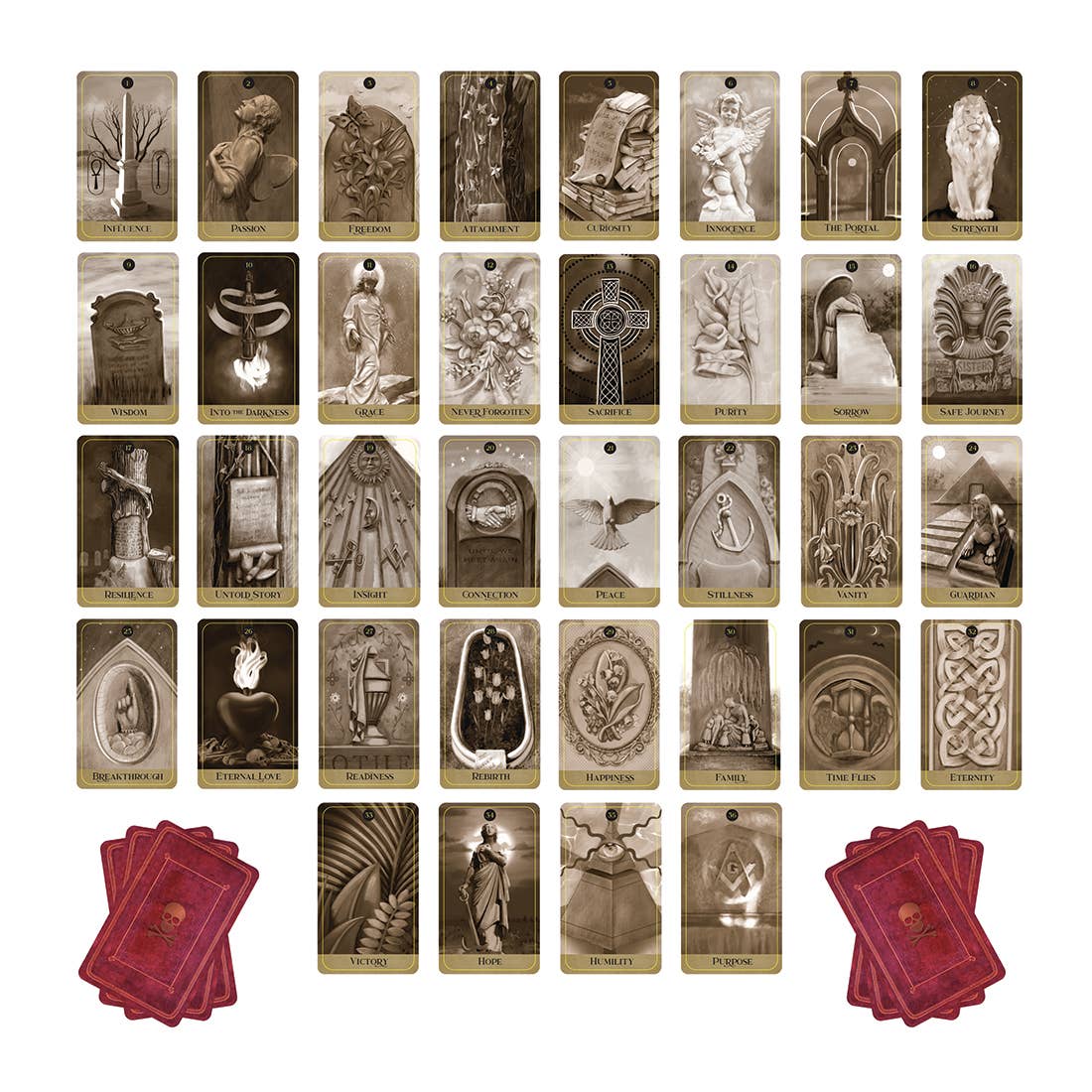 La Panthère Studio - Venta al por mayor Cartas del tarot - Roses, Dust & Ashes, ganador del premio "Mejor Baraja Indie"7