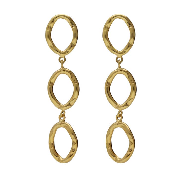 Långa örhängen Radiance textur i silver för wholesale av Victoria Cruz