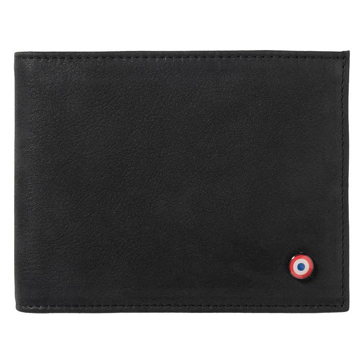 Arthur Italian Wallet - Schwarzes Nubukleder ist schwarz für den Großhandel von Larmorie Officiel