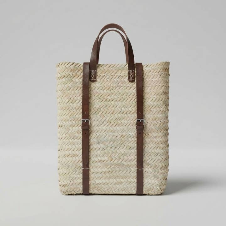 Melecraft - Wholesale Backpack - Women's - Woven Palm Leaf Backpack Leather Straps Boho Market Bag7