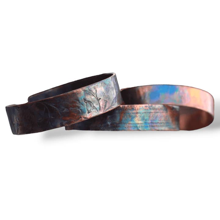 Flame Painted Copper Bracelet for wholesale by Jaclyn Nicole