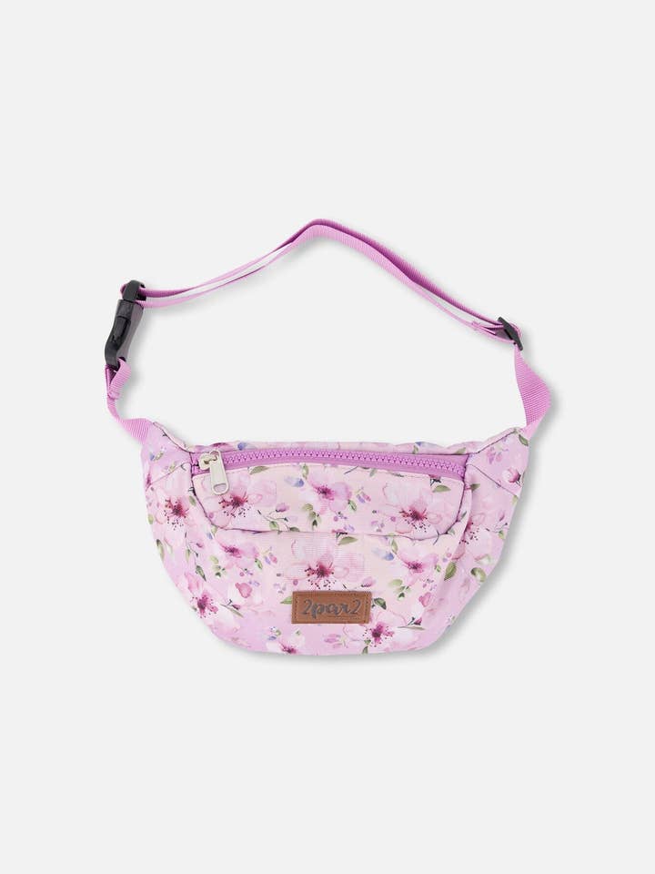 Riñonera Estampado de Flores Moradas para venta al por mayor de Deux par Deux