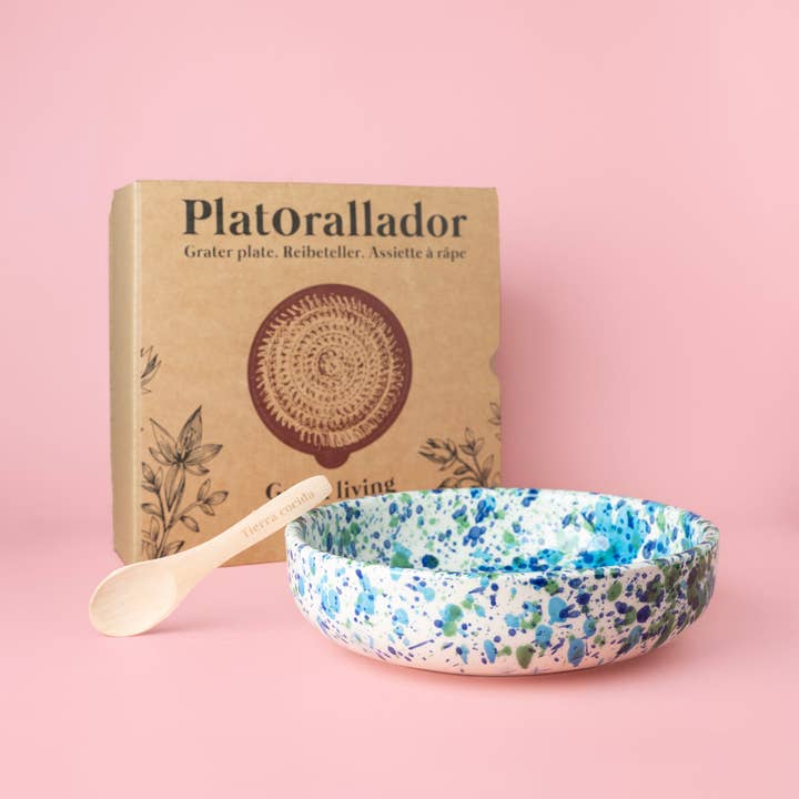 Alfar Tierra Cocida - Wholesale Grater - Large Pottery Grater Plate + FREE Spoon / CORAL