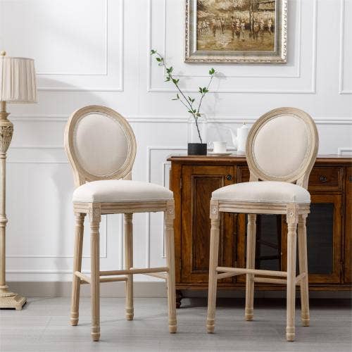 VTNG50 - Wholesale Stool - French Country Wooden Upholstered Barstools , Set of 20