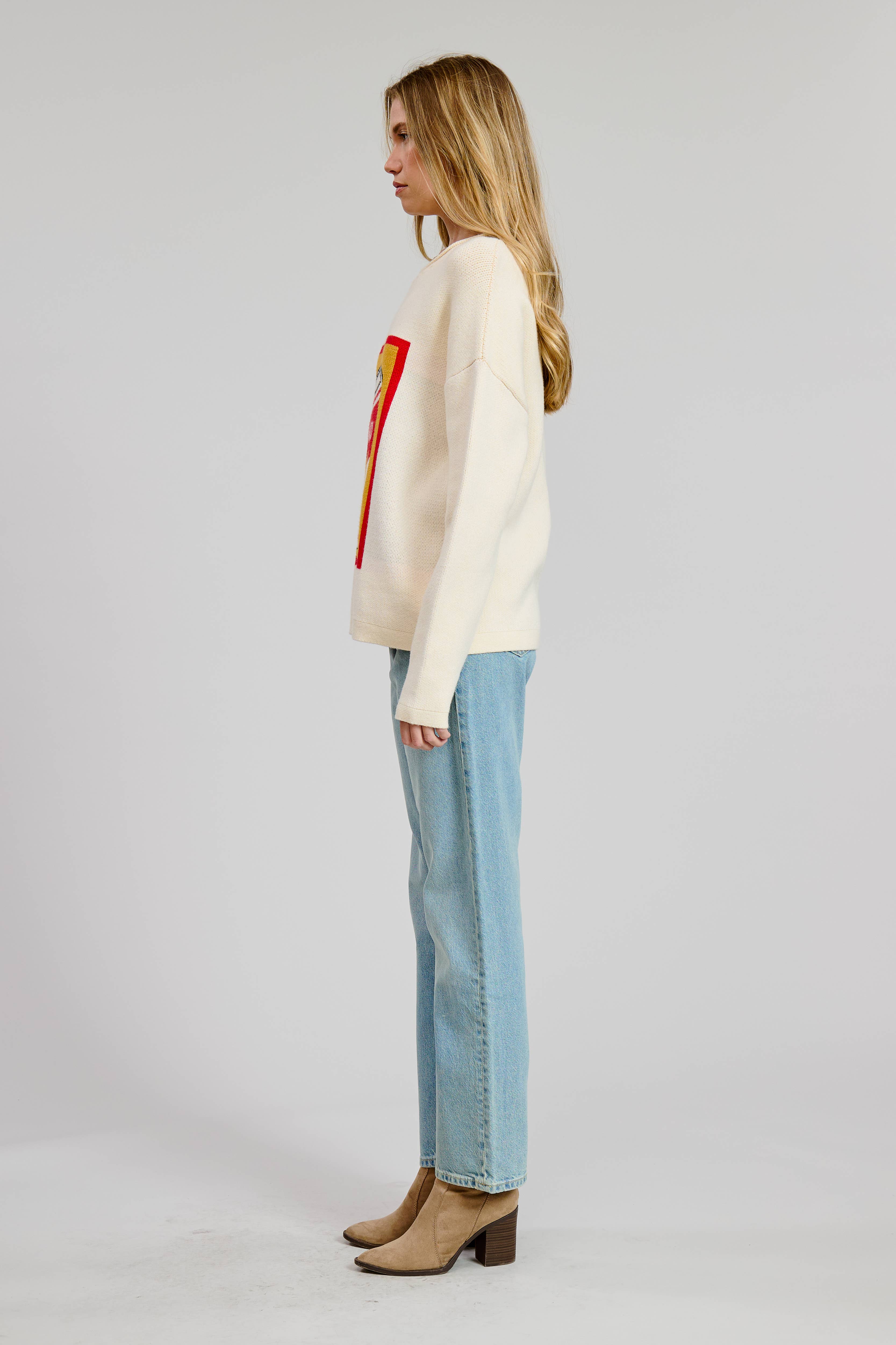 FLAT WHITE - Wholesale Knit Sweater - Women's - Tomato Crewneck Pullover 3