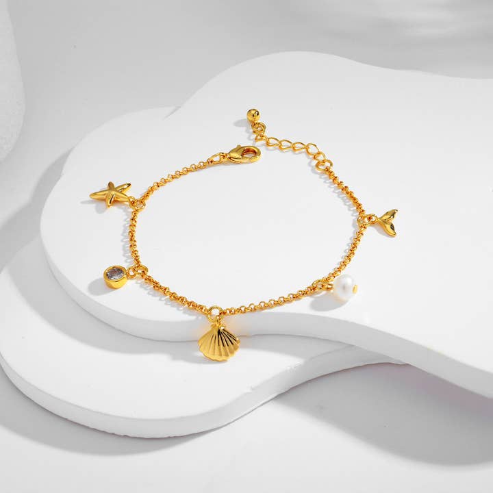 Katinki - Wholesale Charm/dangle bracelet - Ocean Charm Bracelet with Shell and Starfish2