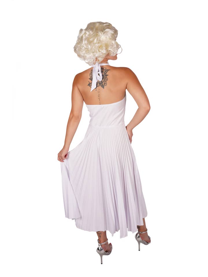 Western Fashion - Wholesale Dress - Women's - Halter pleated white dress2